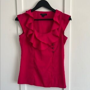 Banana Republic Ruffled Sleeveless Blouse - Hot Pink